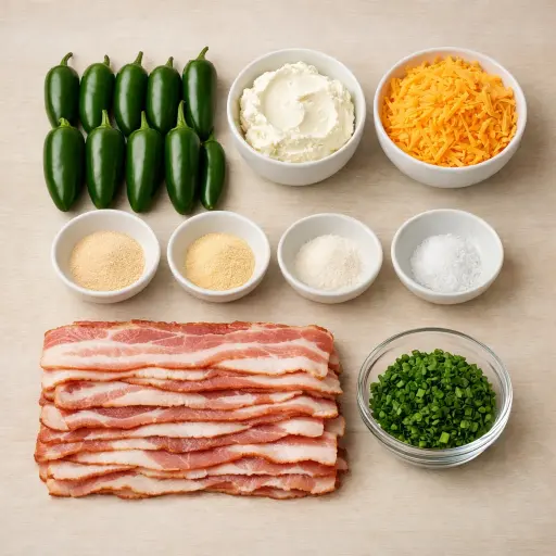 Ingredients for Bacon-Wrapped Jalapeño Poppers