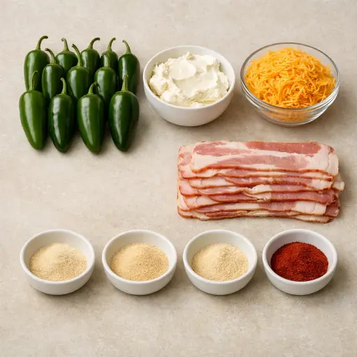 Ingredients for Bacon-Wrapped Pepper Delights