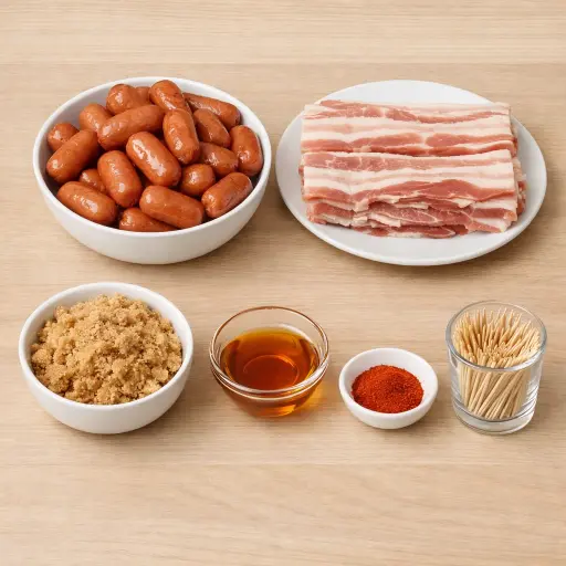 Ingredients for Bacon-Wrapped Smokies