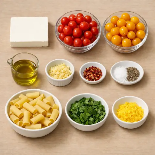 Ingredients for Baked Feta Pasta