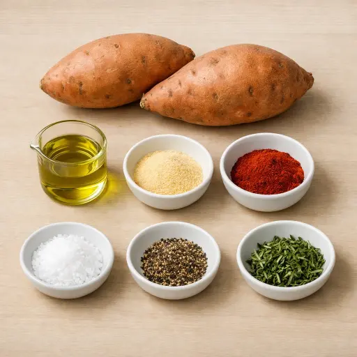 Ingredients for Baked Sweet Potato Wedges
