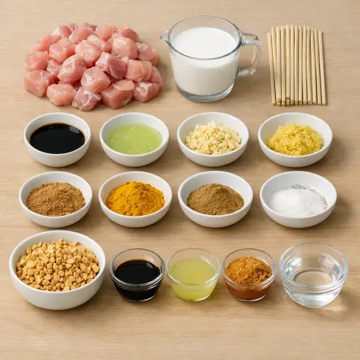Ingredients for Balinese Chicken Satay
