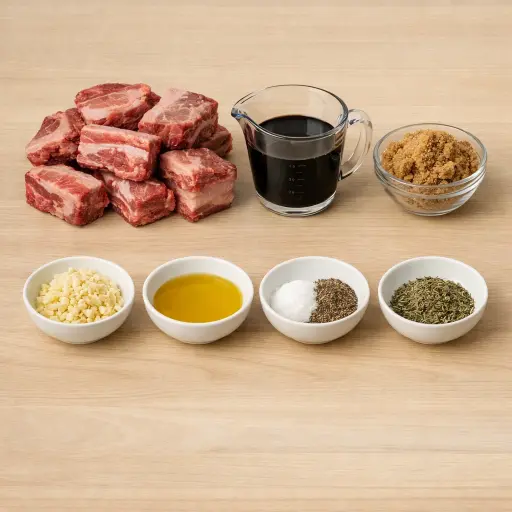Ingredients for Balsamic Glazed Beef Short Ribs