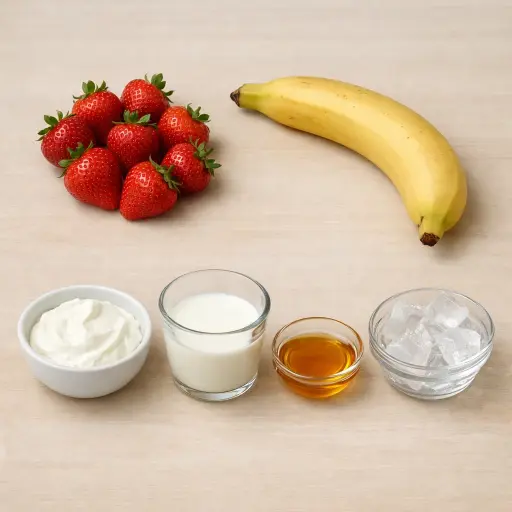 Ingredients for Banana and Strawberry Delight