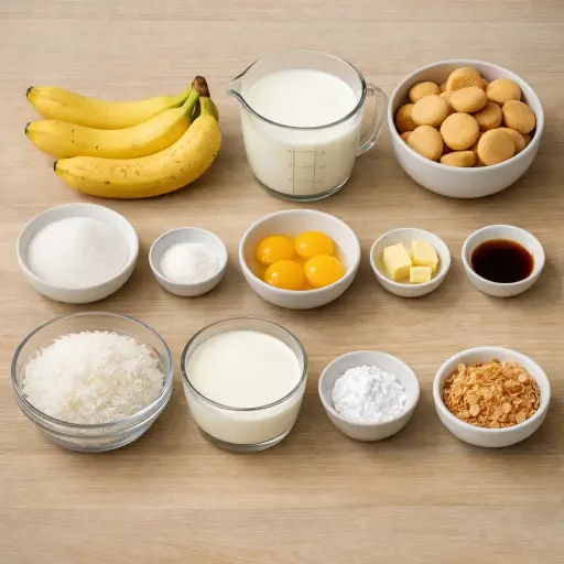 Ingredients for Banana Coconut Cream Pudding