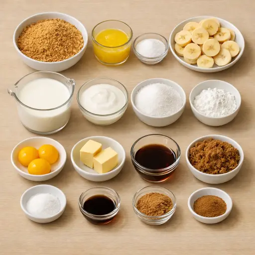 Ingredients for Banana Fosters Pudding Pie