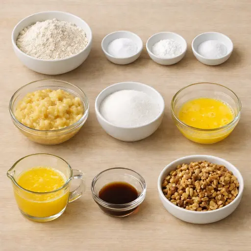 Ingredients for Banana Nut Muffins