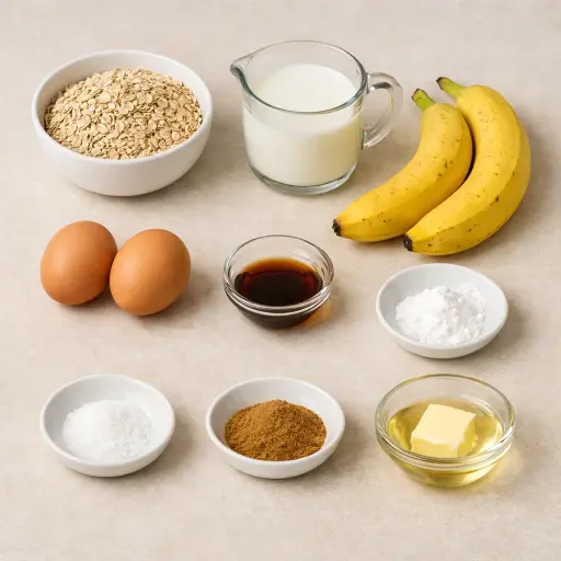 Ingredients for Banana Oatmeal Pancakes