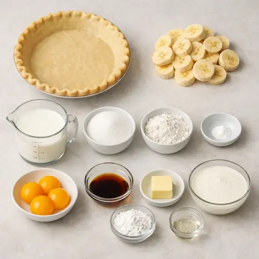Ingredients for Banana Pudding Pie Delight