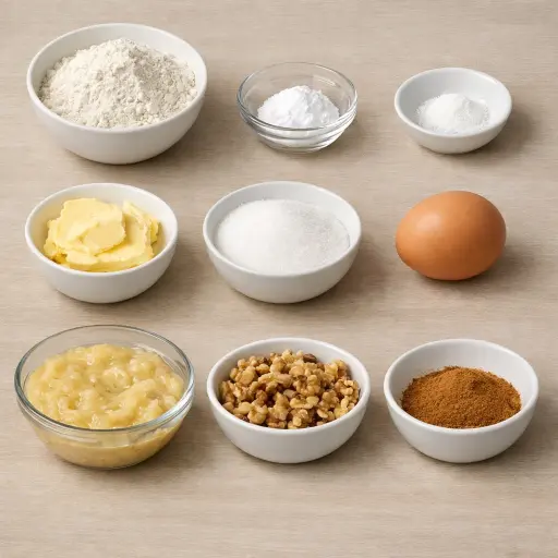 Ingredients for Banana Walnut Cinnamon Cake