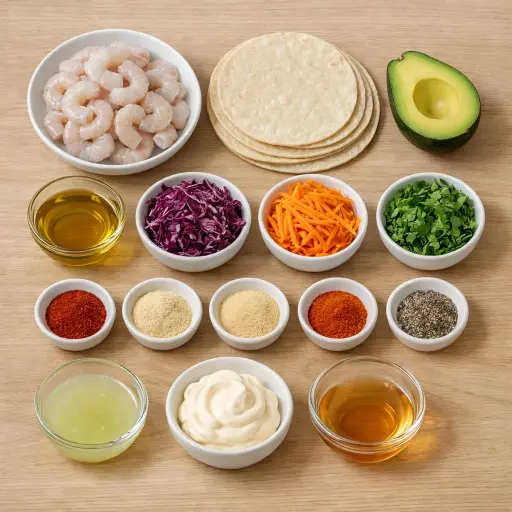 Ingredients for Barbecue Shrimp Tacos