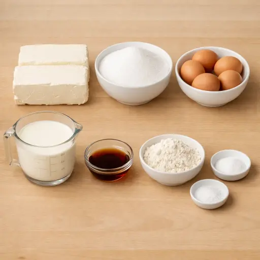 Ingredients for Basque Burnt Cheesecake