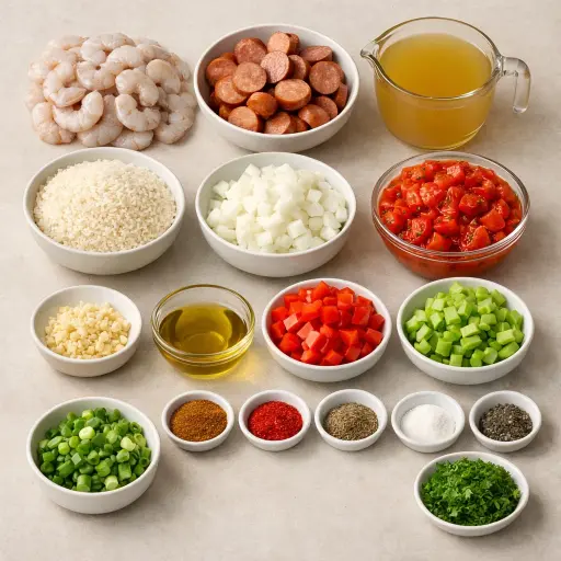Ingredients for Bayou Fusion Jambalaya