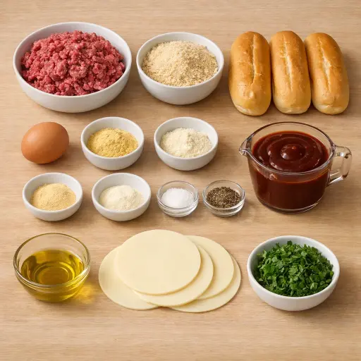 Ingredients for BBQ Meatball Sub