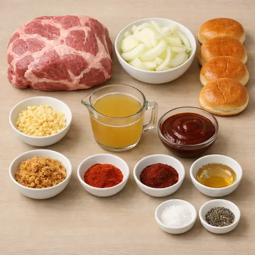 Ingredients for BBQ Pulled Pork Sandwiches