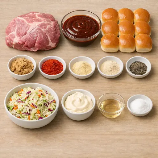Ingredients for BBQ Pulled Pork Sliders