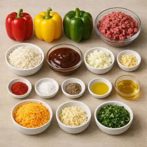 Ingredients for BBQ Stuffed Bell Peppers