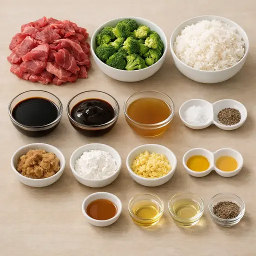 Ingredients for Beef and Broccoli