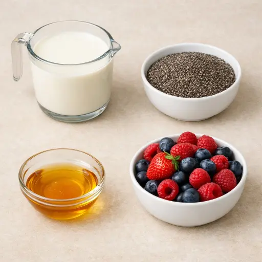 Ingredients for Berry Chia Pudding