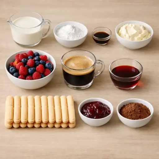 Ingredients for Berry Infused Tiramisu