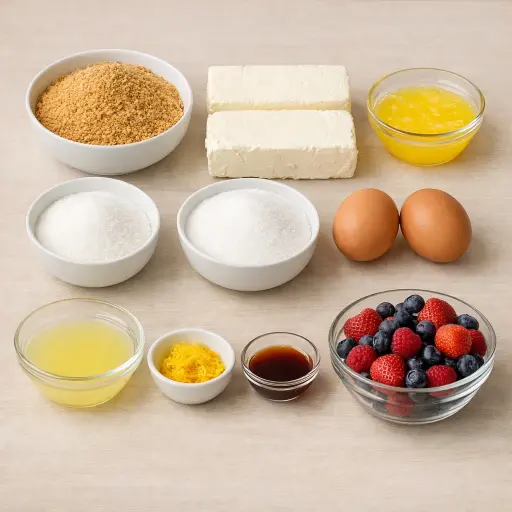 Ingredients for Berry-Lemon Cheesecake Bars