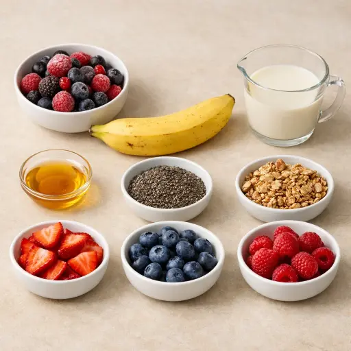 Ingredients for Berry Smoothie Bowl