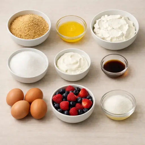 Ingredients for Berry Swirl Cheesecake