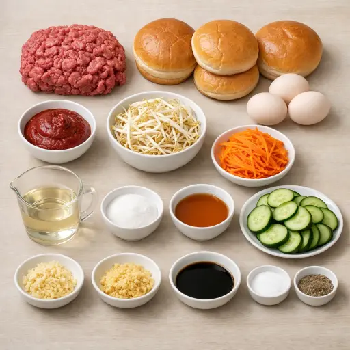 Ingredients for Bibimbap Burger