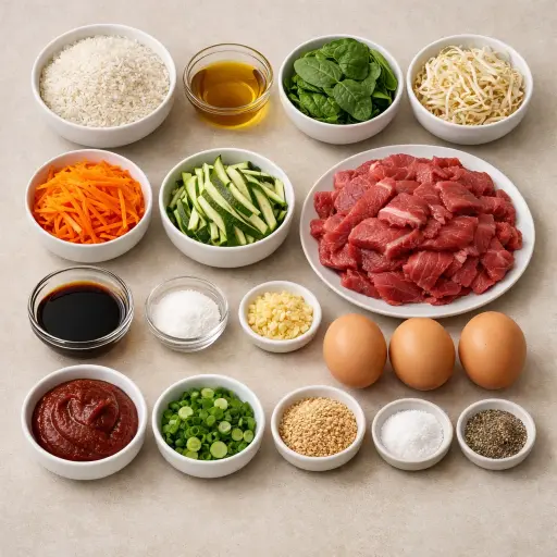 Ingredients for Bibimbap