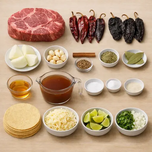 Ingredients for Birria Tacos