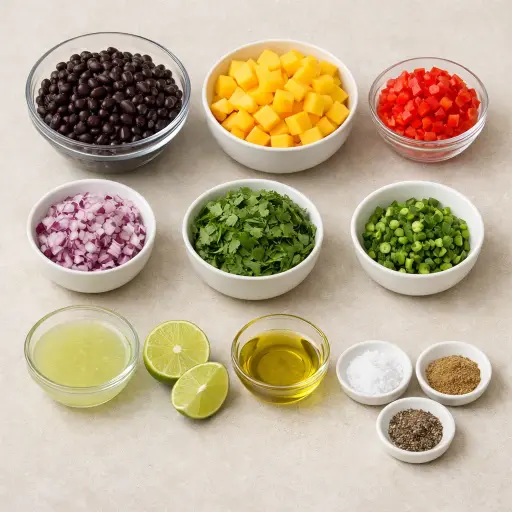 Ingredients for Black Bean and Mango Salsa