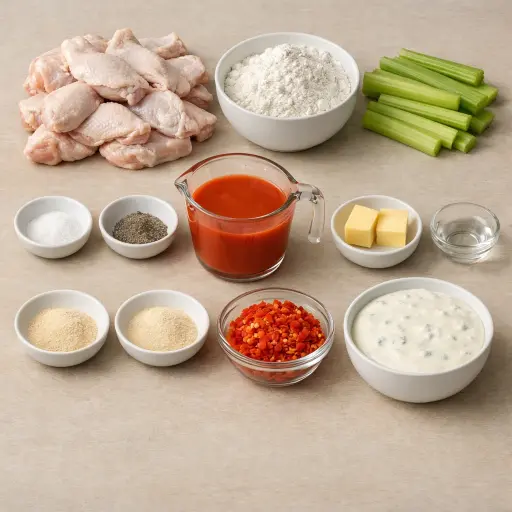 Ingredients for Blazing Buffalo Wings