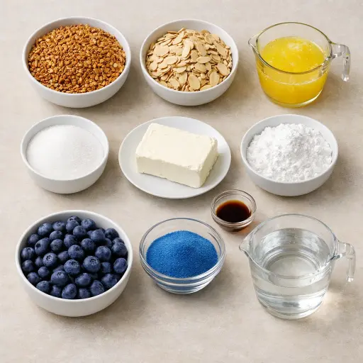 Ingredients for Blueberry Almond Pretzel Delight