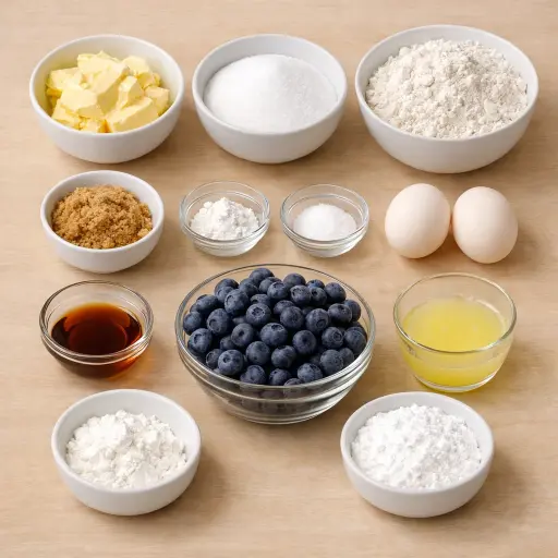 Ingredients for Blueberry Delight Bars