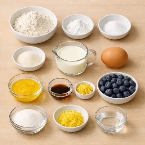 Ingredients for Blueberry Lemon Pancakes