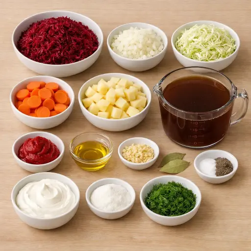 Ingredients for Borscht (Ukraine/Russia)