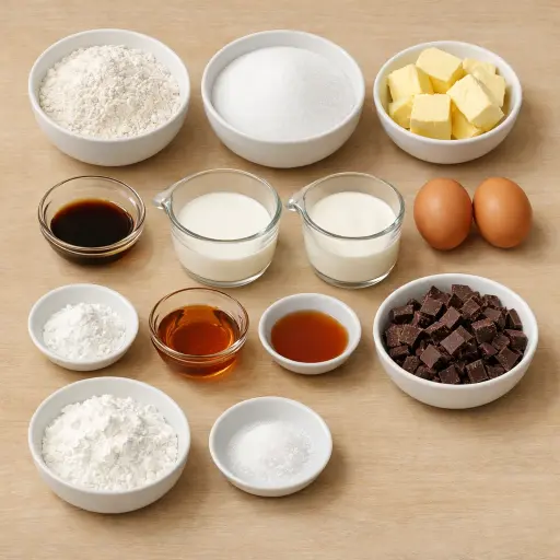 Ingredients for Boston Cream Pie with Maple Twist