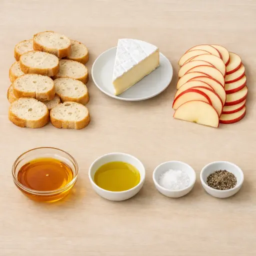 Ingredients for Brie and Apple Crostini