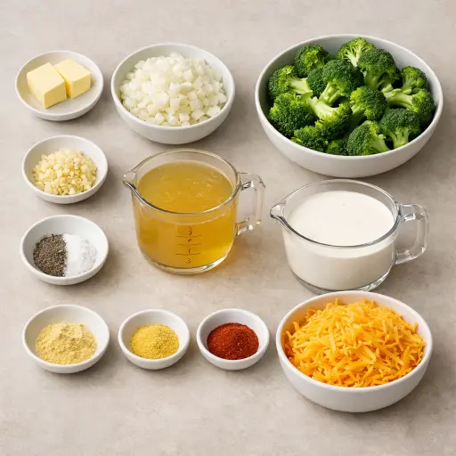 Ingredients for Broccoli & Aged Cheddar Soup