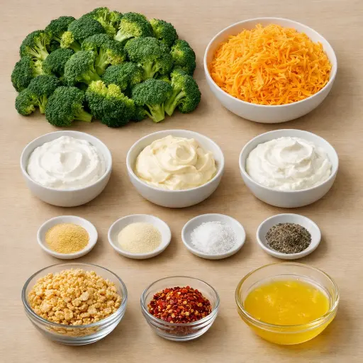 Ingredients for Broccoli & Cheddar Supreme Casserole