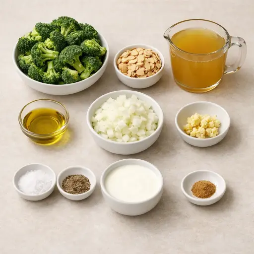 Ingredients for Broccoli Almond Soup