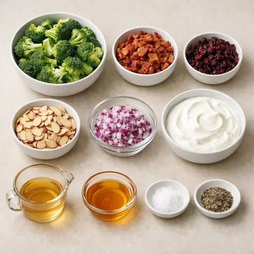 Ingredients for Broccoli and Bacon Bliss Salad