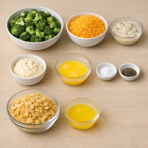 Ingredients for Broccoli and Cheddar Delight
