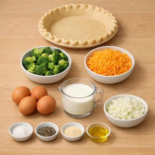 Ingredients for Broccoli and Cheddar Tart