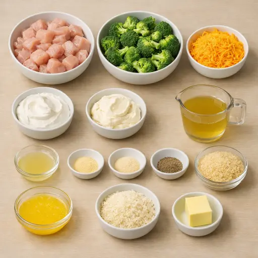 Ingredients for Broccoli Chicken Divan Delight