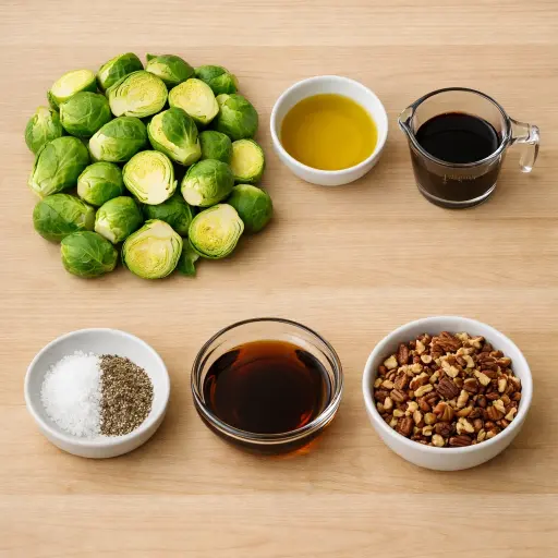 Ingredients for Brussels Sprouts with Maple Balsamic Glaze