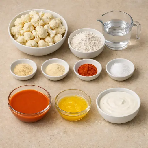 Ingredients for Buffalo Cauliflower Bites