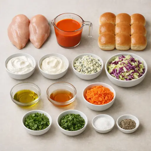 Ingredients for Buffalo Chicken Sliders