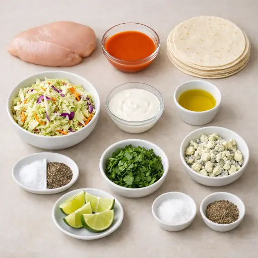 Ingredients for Buffalo Chicken Tacos