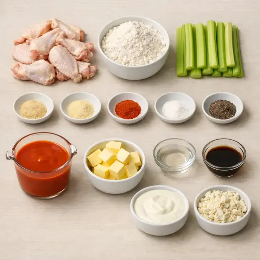 Ingredients for Buffalo Chicken Wings